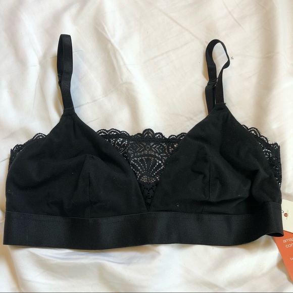 NWT gilligan o malley wireless black lace pull over bralette - Picture 2 of 5